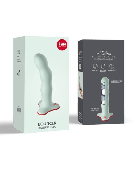 bouncer dildo with internal beads sage green