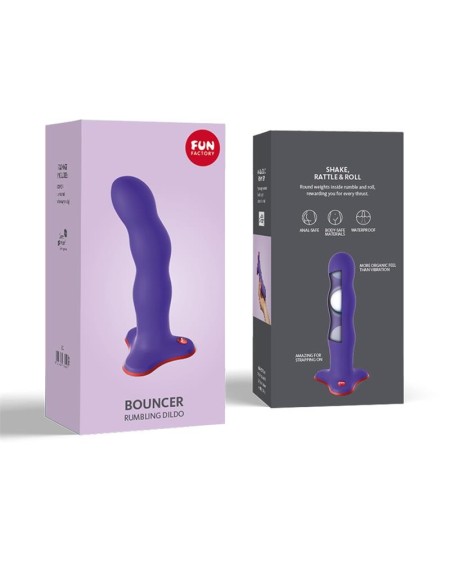 bouncer dildo with internal beads flashy violet