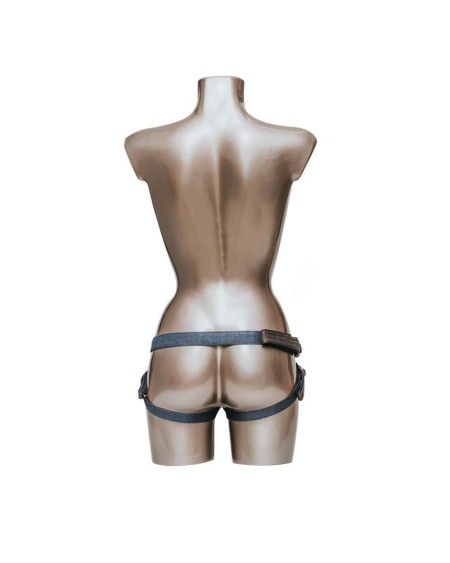 strap bound harness adjustable dark blue