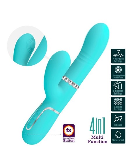 mariana vibrator 4 in 1 silicone turquoise