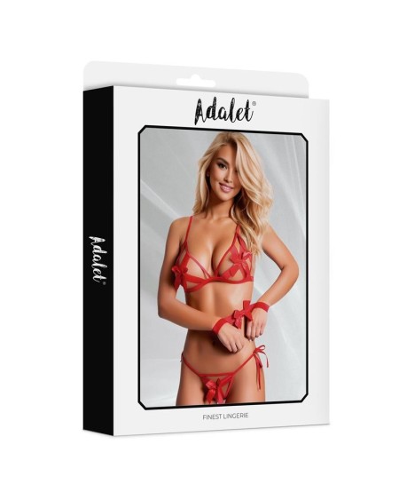 raven bra, panties and handcuffs set