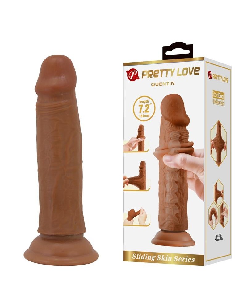 quentin dildo with sliding skin-retractil 18.4 cm