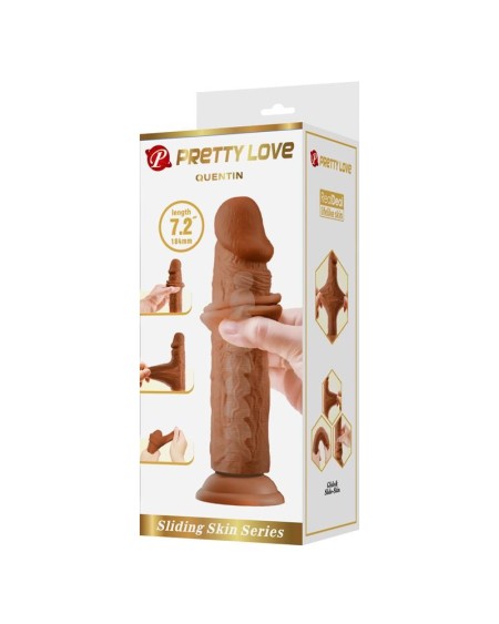 quentin dildo with sliding skin-retractil 18.4 cm