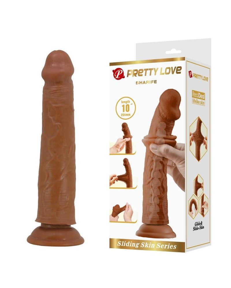 sharife dildo sliding skin-retractil 25 cm