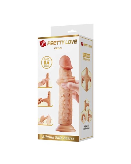 keon dildo with sliding skin-retractil 21 cm