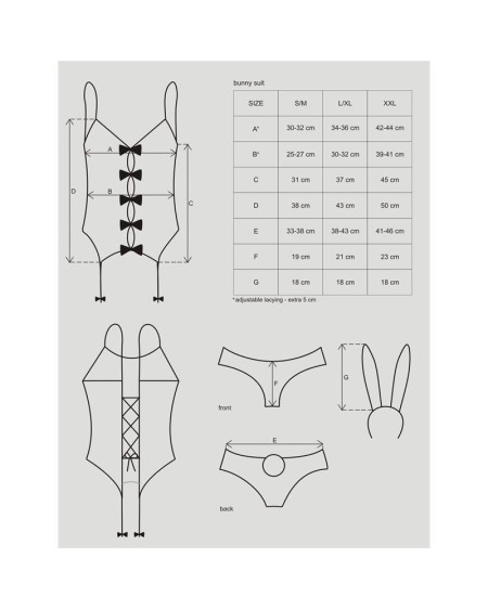 bunny 4 pcs bunny costume size lxl