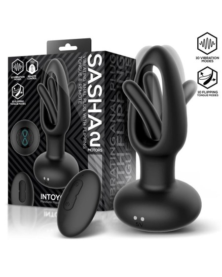 sasha vibrant plug with flipping tongue and remote control