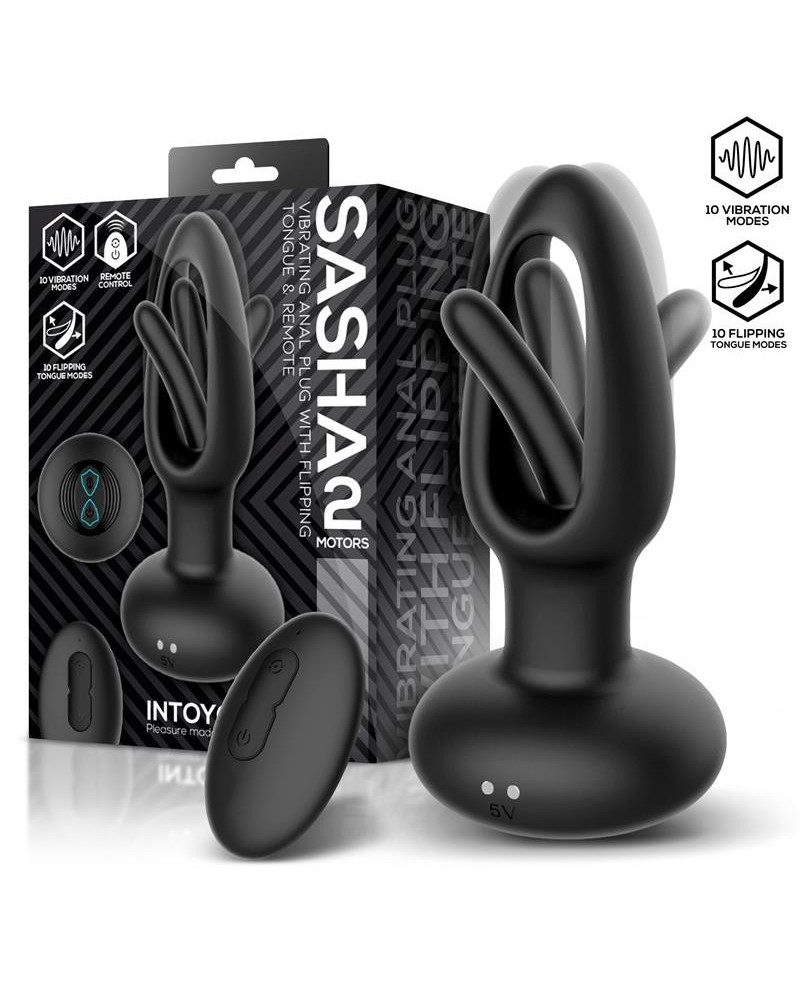 sasha vibrant plug with flipping tongue and remote control