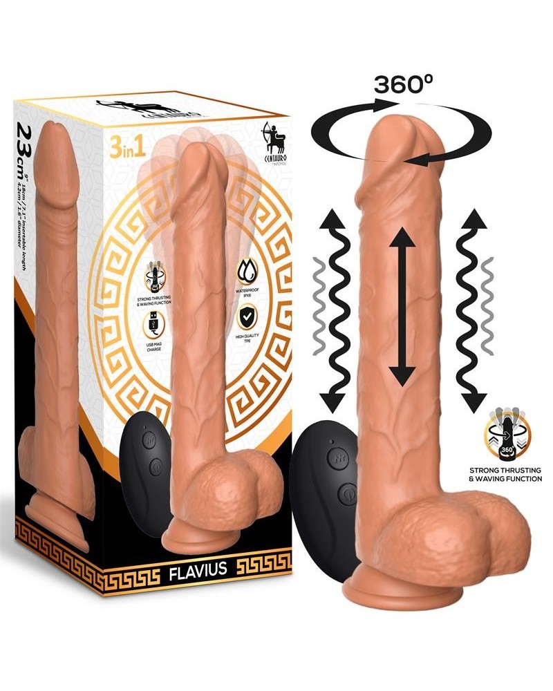 flavius dildo with thrusting, 360o waving and vibration 9- 23 cm