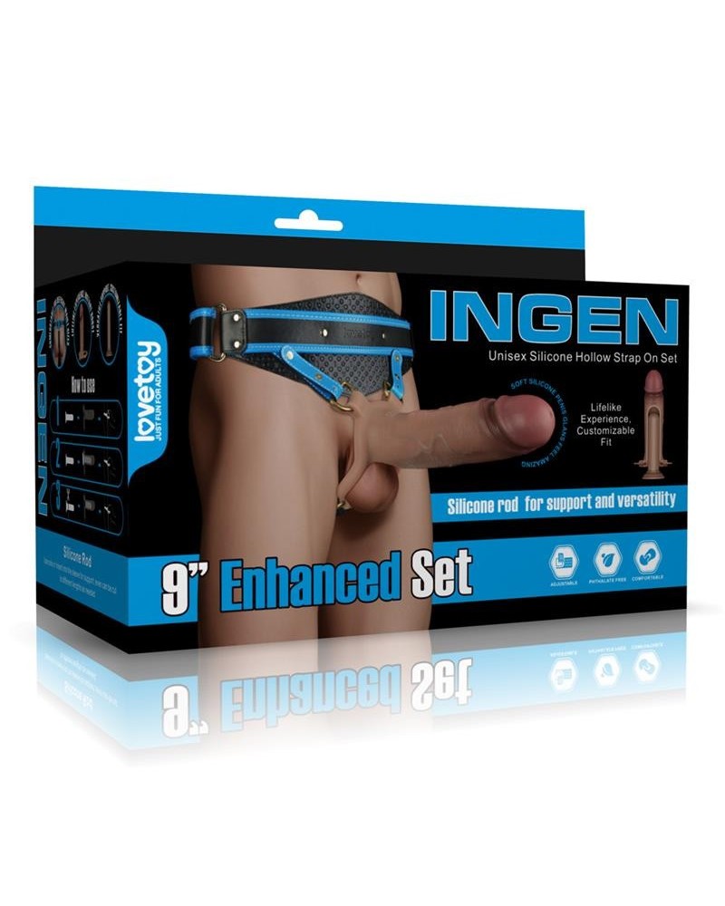 ingen adjustable strap on with hollow dildo 9 enhanced set lxl2xl