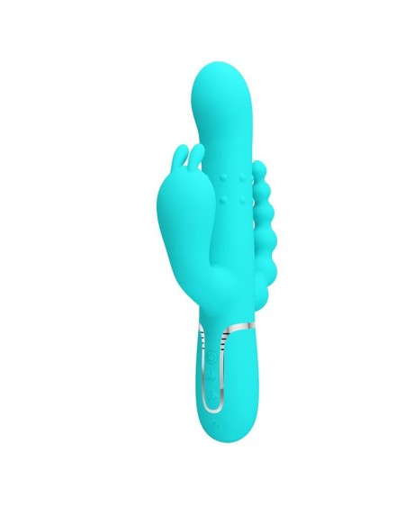 cammy tripple rabbit vibrator with beads turquoise