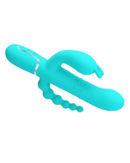 cammy tripple rabbit vibrator with beads turquoise
