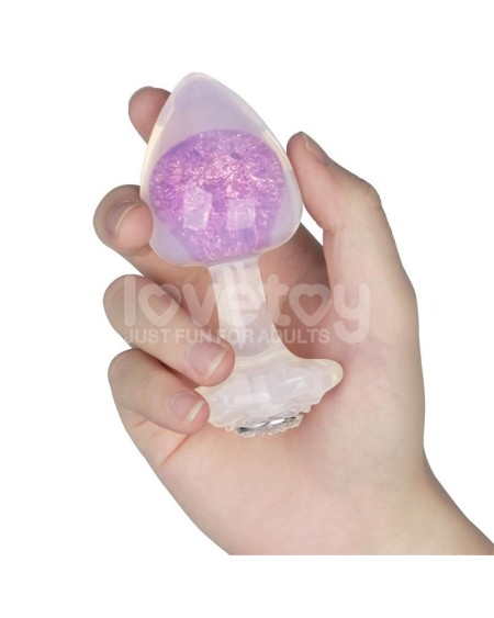 gemoria silicone butt plug with crystal sphere