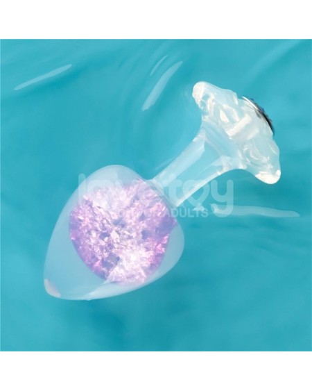 gemoria silicone butt plug with crystal sphere