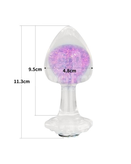 gemoria silicone butt plug with crystal sphere