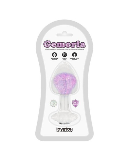 gemoria silicone butt plug with crystal sphere