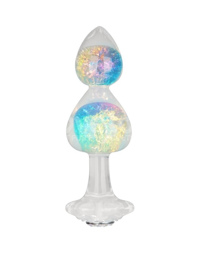 gemoria silicone butt plug with crystal sphere multicolor