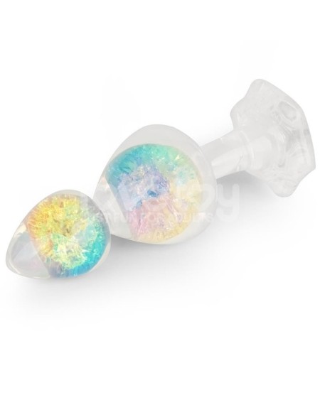 gemoria silicone butt plug with crystal sphere multicolor