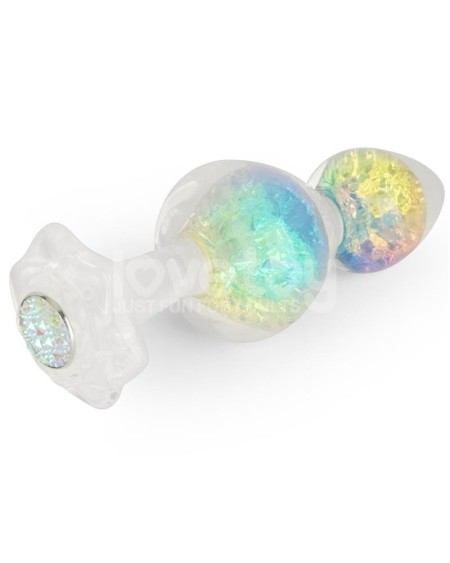 gemoria silicone butt plug with crystal sphere multicolor