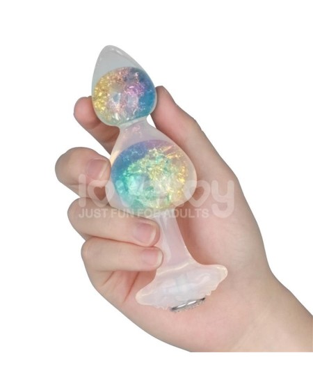 gemoria silicone butt plug with crystal sphere multicolor