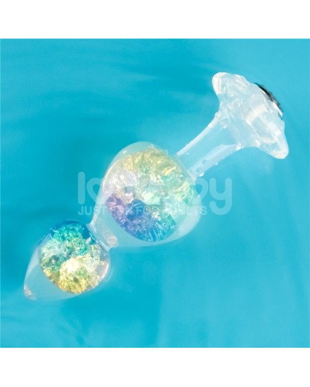 gemoria silicone butt plug with crystal sphere multicolor