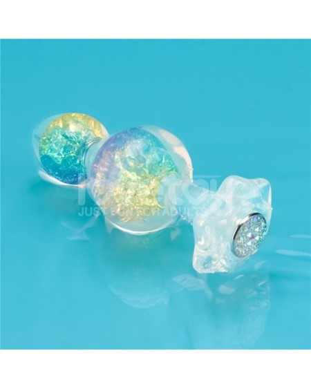 gemoria silicone butt plug with crystal sphere multicolor