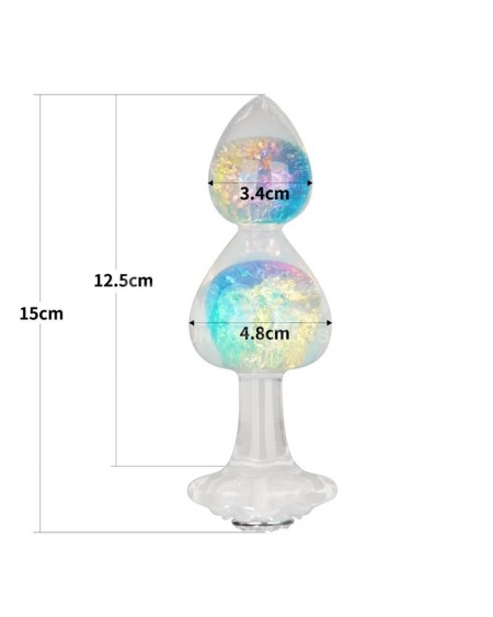 gemoria silicone butt plug with crystal sphere multicolor