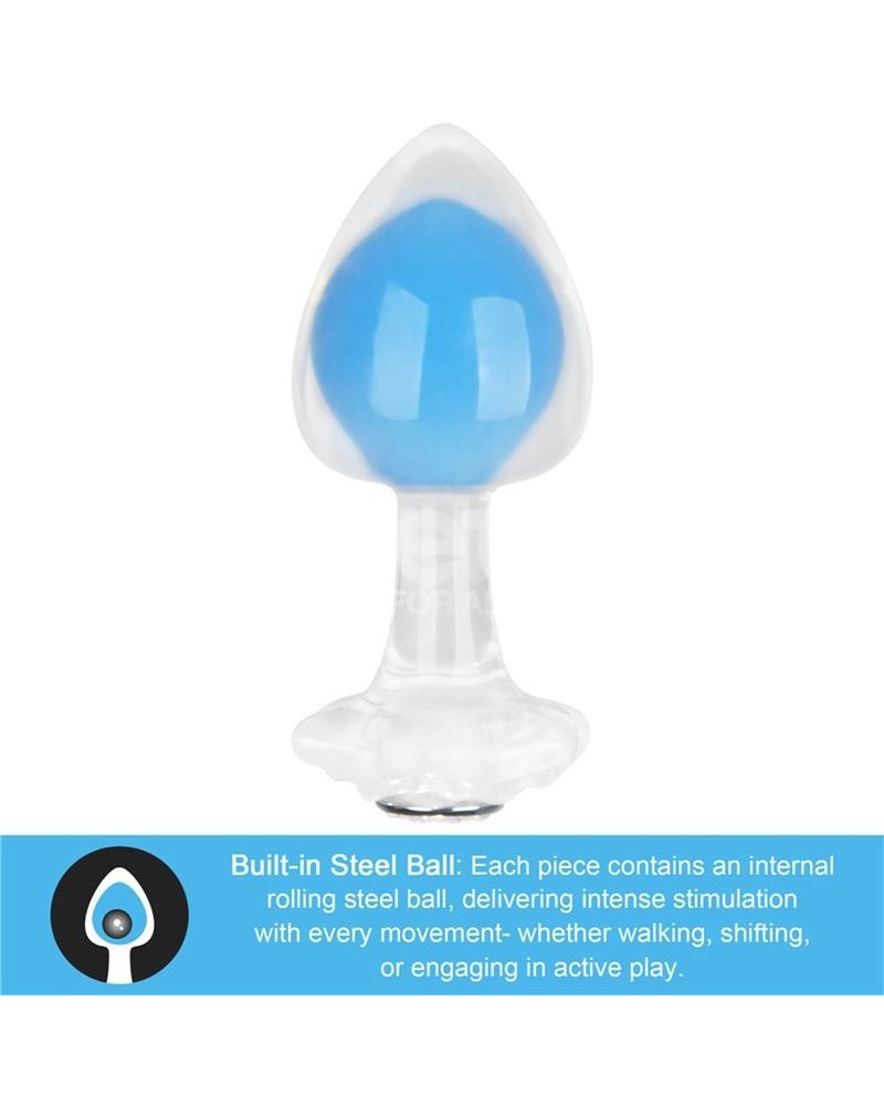 gemoria silicone butt plug internal steel ball glow in the dark