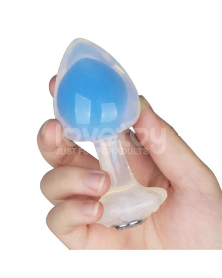 gemoria silicone butt plug internal steel ball glow in the dark