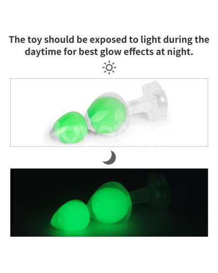gemoria silicone butt plug internal steel ball glow in dark