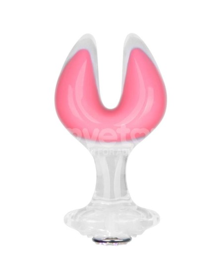 gemoria silicone butt plug dual crescent-shaped tip glow dark