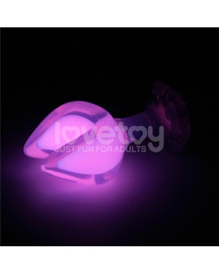 gemoria silicone butt plug dual crescent-shaped tip glow dark