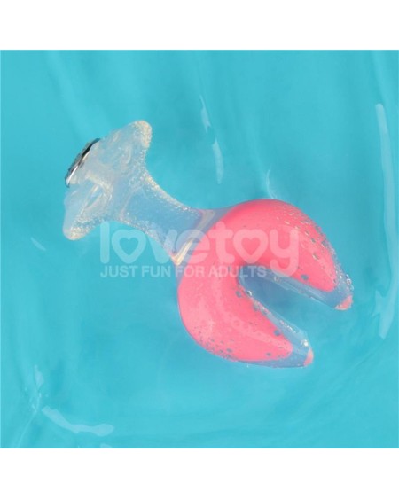 gemoria silicone butt plug dual crescent-shaped tip glow dark