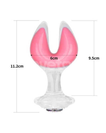 gemoria silicone butt plug dual crescent-shaped tip glow dark