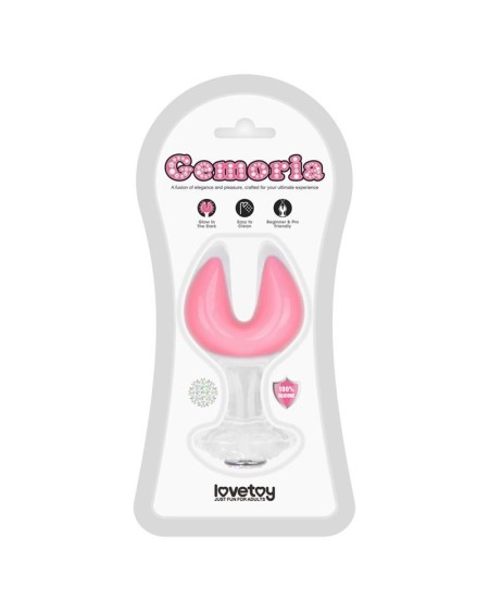 gemoria silicone butt plug dual crescent-shaped tip glow dark