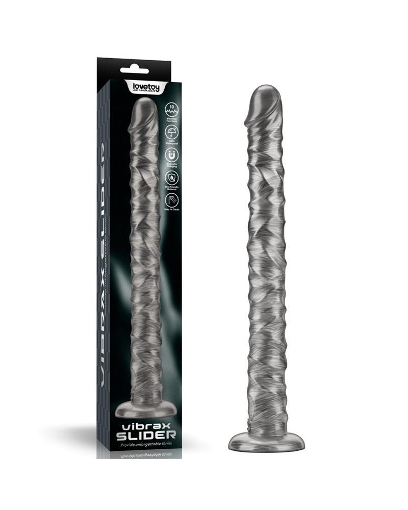 vibrax slider anal dildo with vibration king sized 16