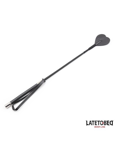 whip with heart shape noir 60cm