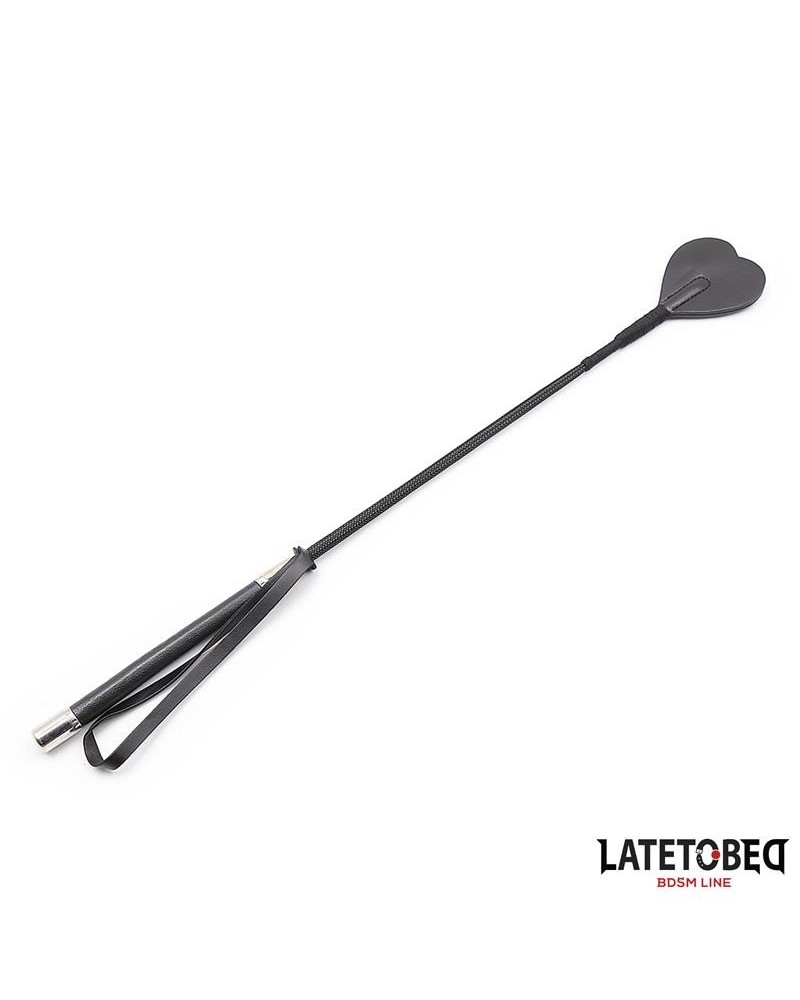 whip with heart shape noir 60cm