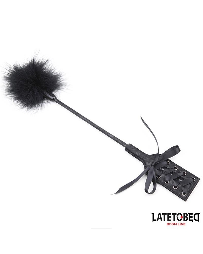 feather tickler and lace ribbon paddle
