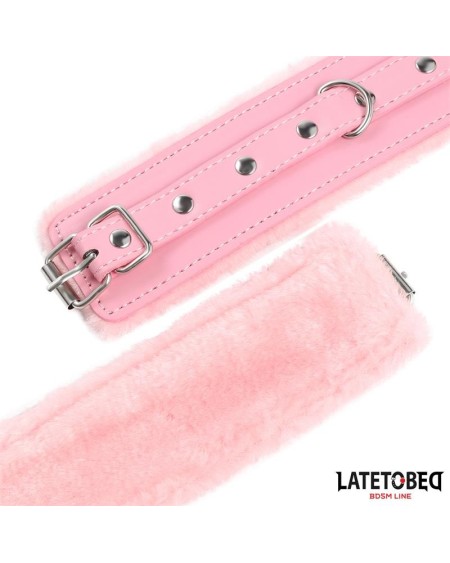 premium fur lined handcuffs rose