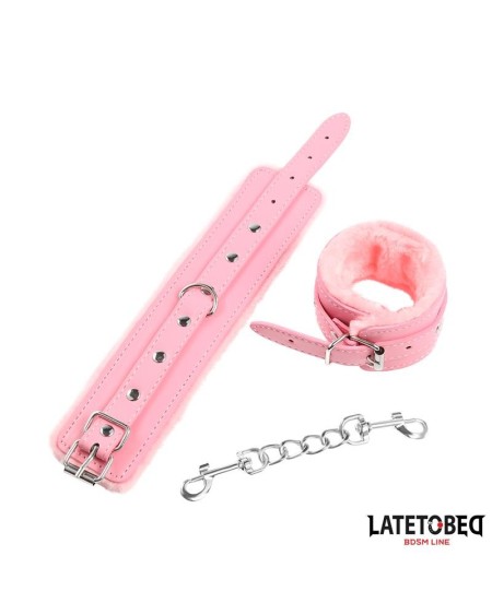 premium fur lined handcuffs rose