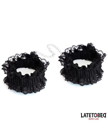 lace elastic wrist restraints noir