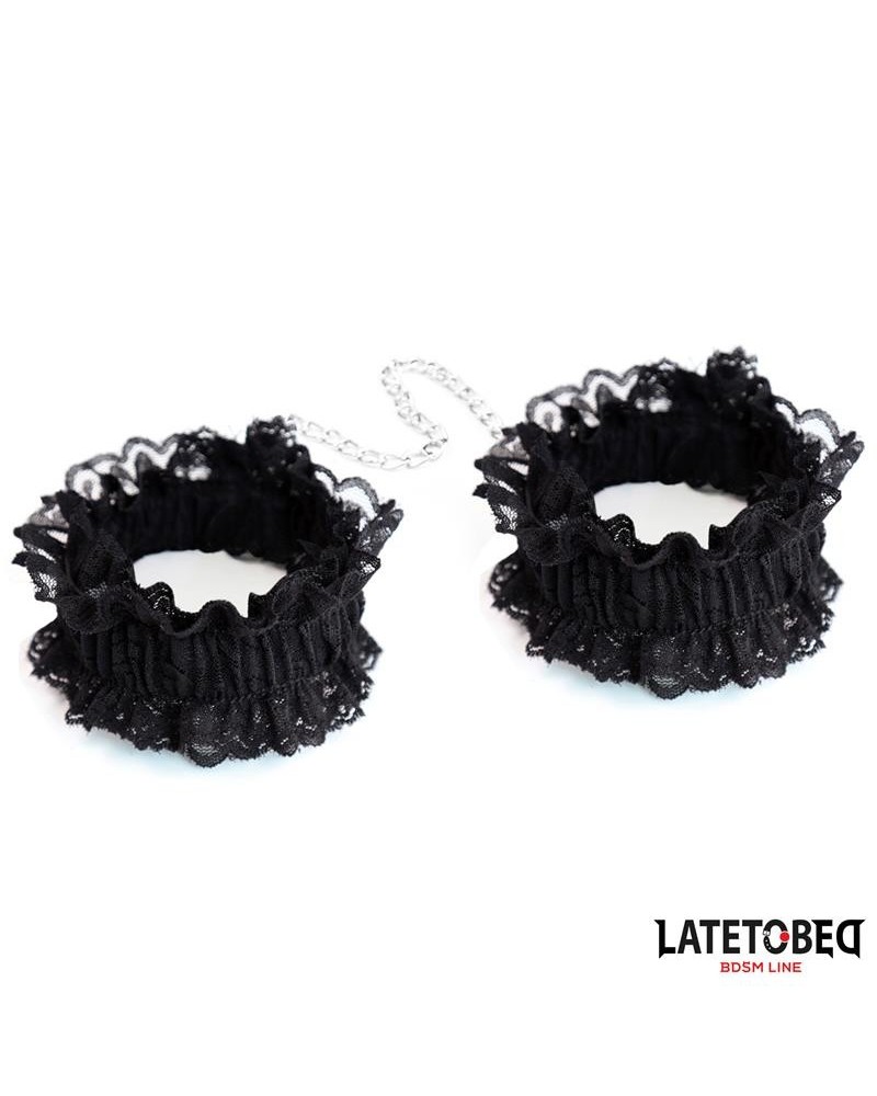 lace elastic wrist restraints noir