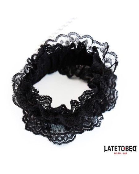 lace elastic wrist restraints noir