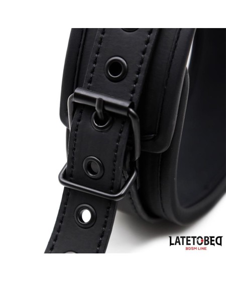 set collar and leash neoprene noir