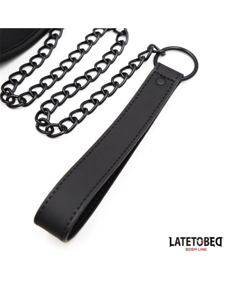 set collar and leash neoprene noir
