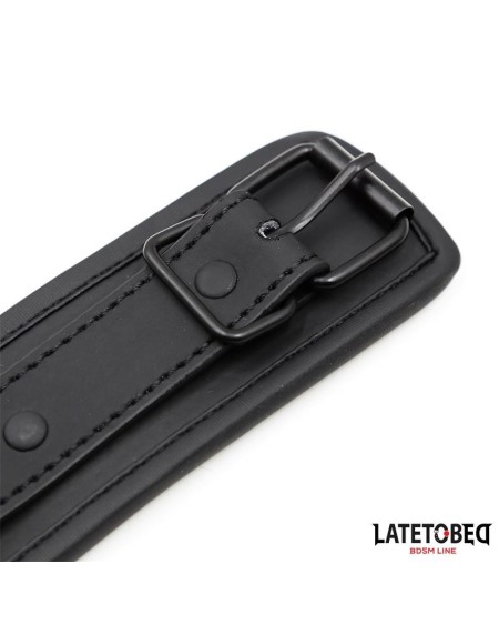 set collar and leash neoprene noir