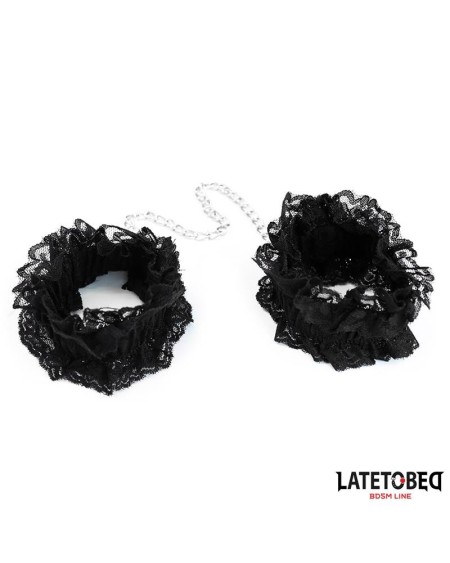 lace elastic ankle restraints noir