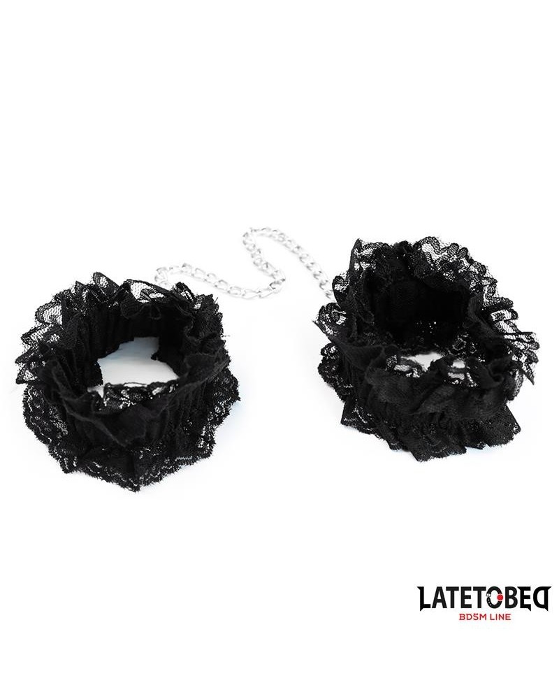 lace elastic ankle restraints noir