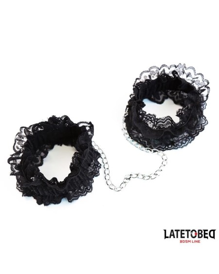 lace elastic ankle restraints noir